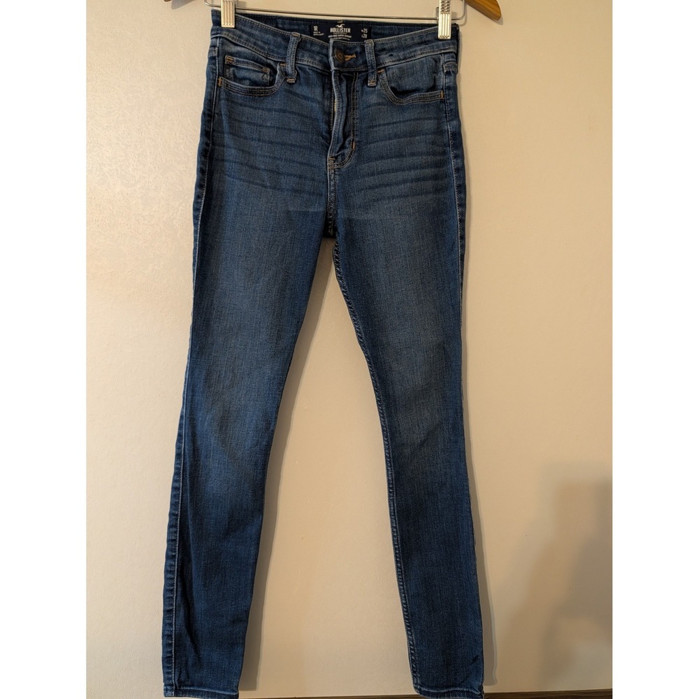 Hollister High Rise Super Skinny Jeans Dark Wash Denim Soft Stretch‎ 1R W25/L28